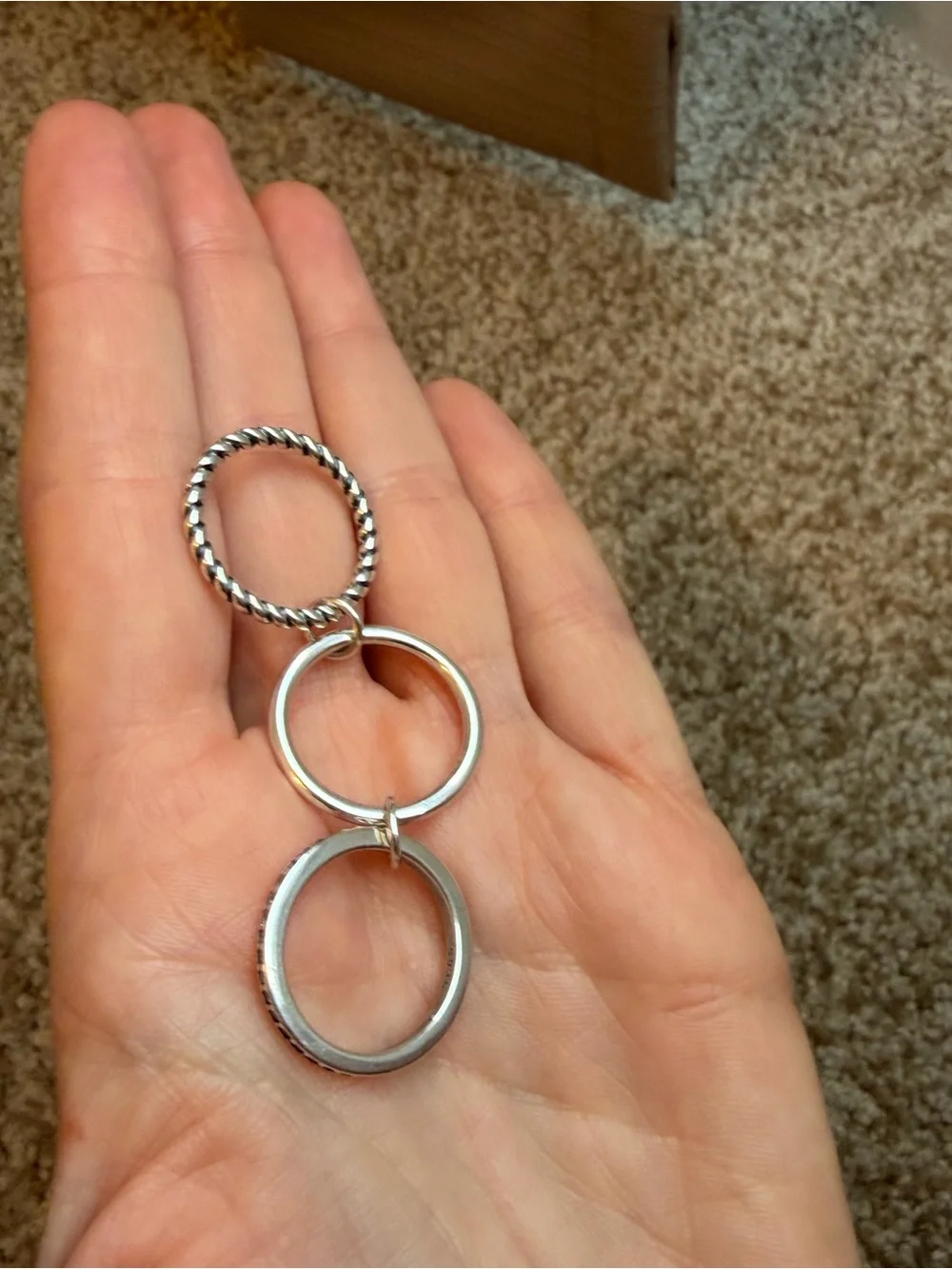 New! 925 Sterling Silver Spinelli Kilcollin Inspired Interlocking Ring Size 7